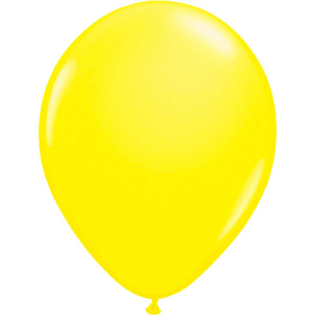 8x pieces Neon bright yellow latex balloons 25 cm 