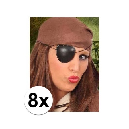 8x stuks Piraten feest ooglapjes