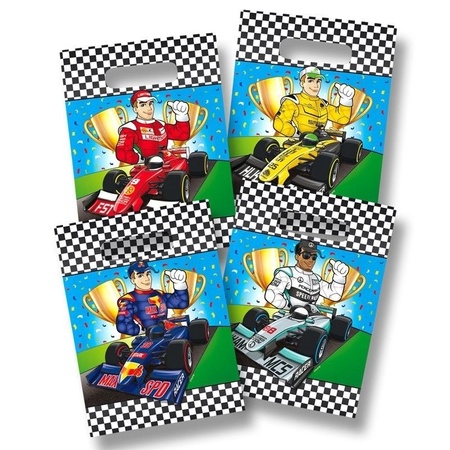 8x pieces Racing/Formula 1 theme kids party bags