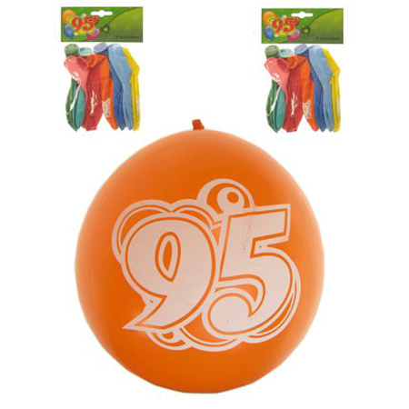 8x stuks verjaardag ballonnen 95 jaar thema