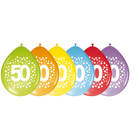8x birthday party balloons 50 years theme 29 cm