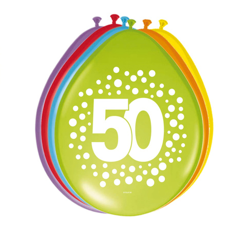 8x birthday party balloons 50 years theme 29 cm