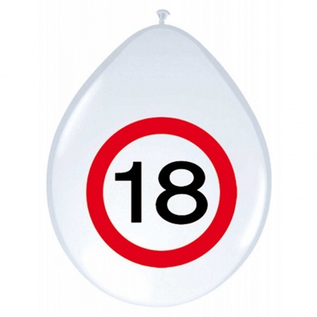 8x Balloons 18 years road sign