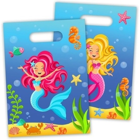 8x Mermaid party partybags 23 cm