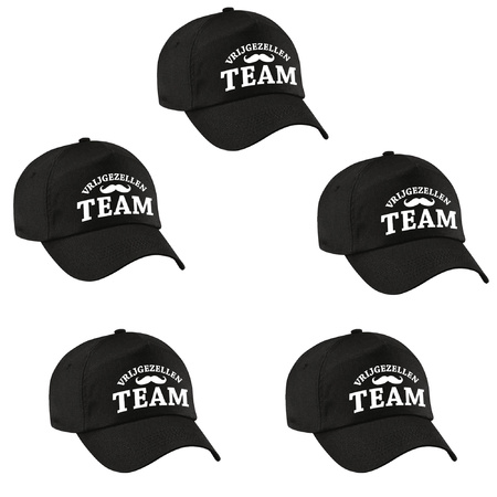 8x Black Vrijgezellen Team cap for adults