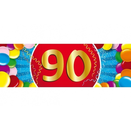 Versiering 90 jaar ballonnen 30 cm 16x + sticker