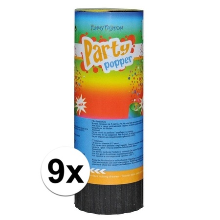9x Mini party poppers 11 cm