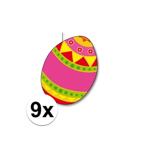 9x pink Easter egg decoration 20 cm