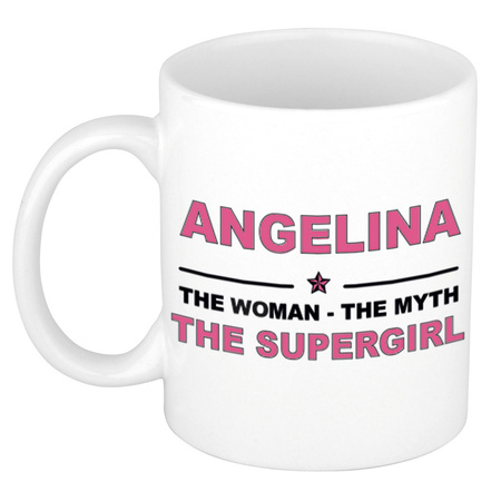 Angelina The woman, The myth the supergirl name mug 300 ml
