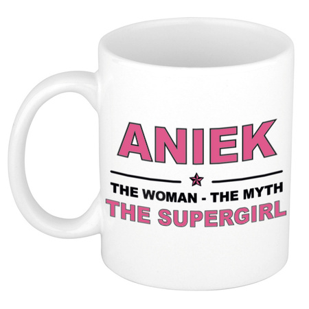 Aniek The woman, The myth the supergirl collega kado mokken/bekers 300 ml