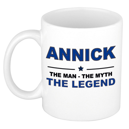 Annick The man, The myth the legend collega kado mokken/bekers 300 ml