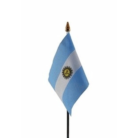 Argentinie tafelvlaggetje 10 x 15 cm met standaard