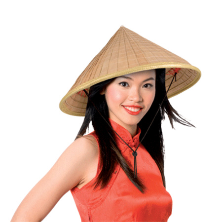 Puntige hoed van stro Aziatisch
