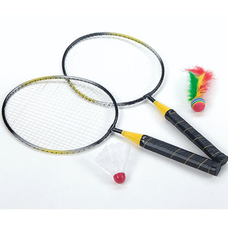 Badminton spel met shuttle