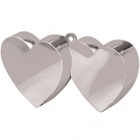 Balloon weights in silver heart shape