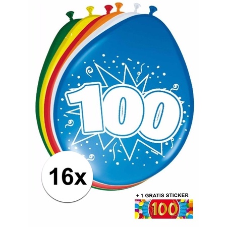 Balloons 100 year 16x + sticker