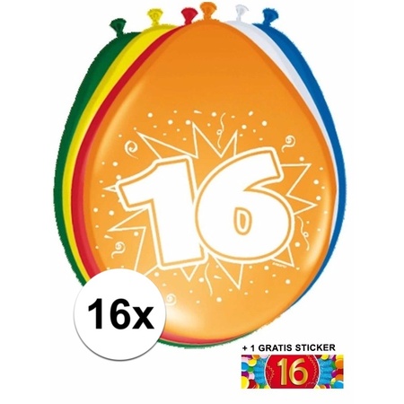Balloons 16 year 16x + sticker
