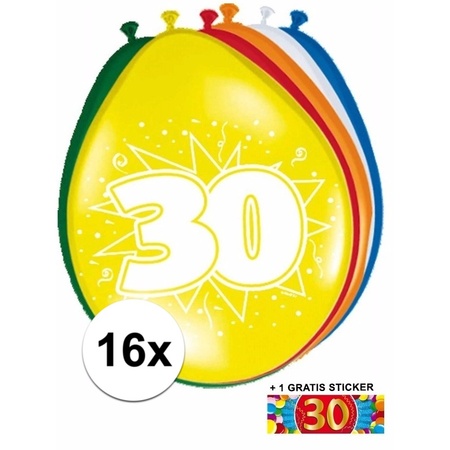 Balloons 30 year 16x + sticker