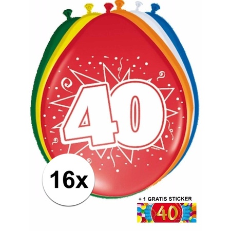 Balloons 40 year 16x + sticker