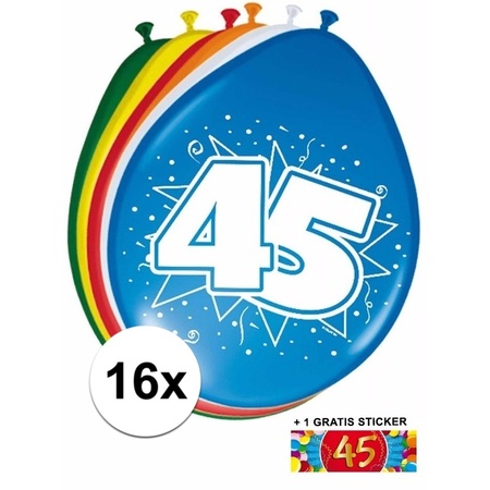 Balloons 45 year 16x + sticker