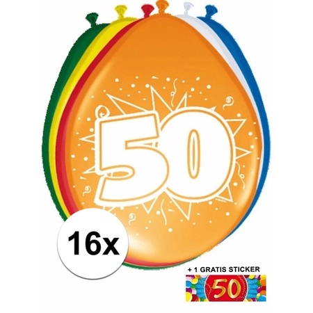 Balloons 50 year 16x + sticker