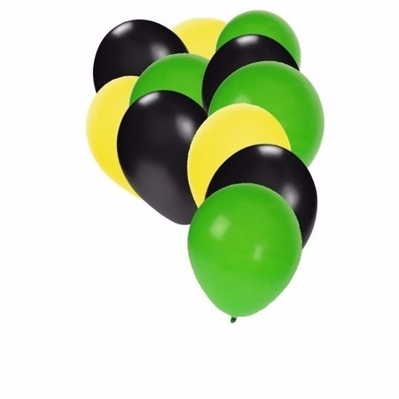 Balloons geel/zwart/groen 30 pieces