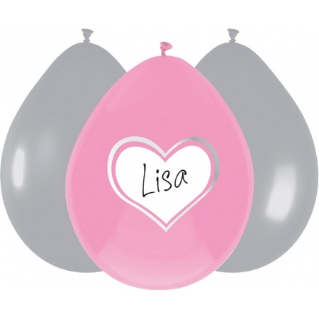 Birth balloons heart pink 12x