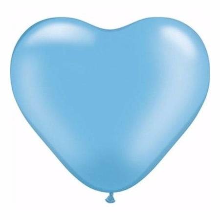 Zak met 100 lichtblauwe hart ballonnen 15 cm