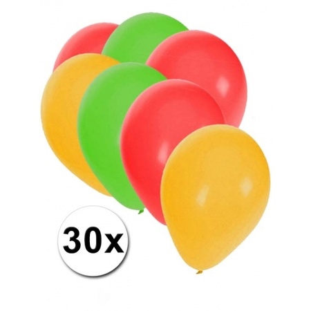 Balloons red/yellow/green 30 pieces