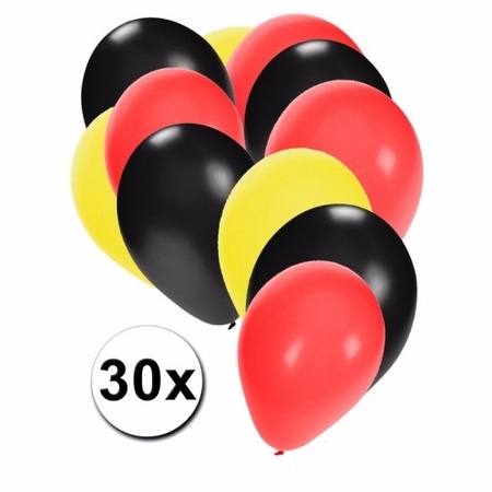 Balloons black/yellow/red 30 pieces