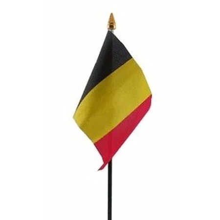 Belgie tafelvlaggetje 10 x 15 cm met standaard