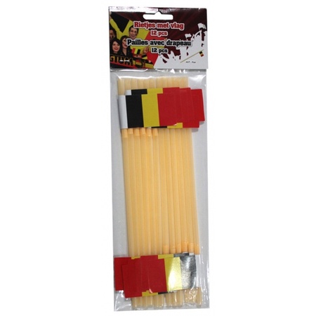 Yellow Belgium straws 12 pieces