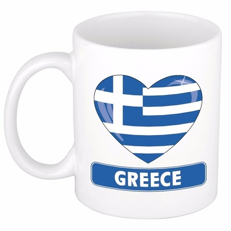 Griekse vlag hartje theebeker 300 ml