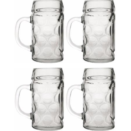 4x pieces Beer steins/glasses 0,5 litre