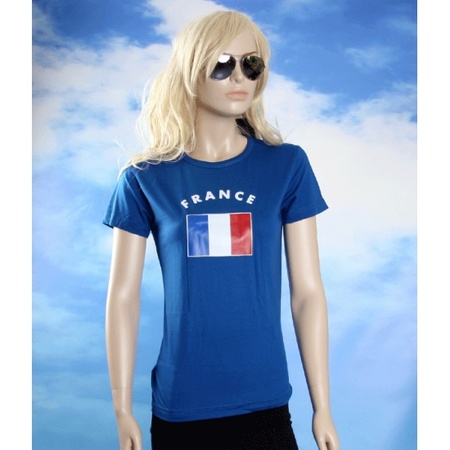Blue ladies t-shirt flag France