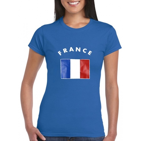 Blue ladies t-shirt flag France