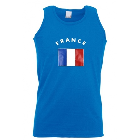 Mouwlose shirts met vlag van Frankrijk heren