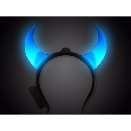Blue devils horns diadem with flashing lights
