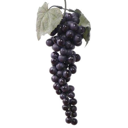 Blauwe kunstfruit druiventros 28 cm