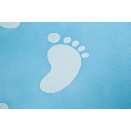 Blauwe loper met baby voetjes