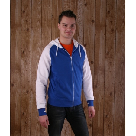 Blue hooded sweater with zipper
