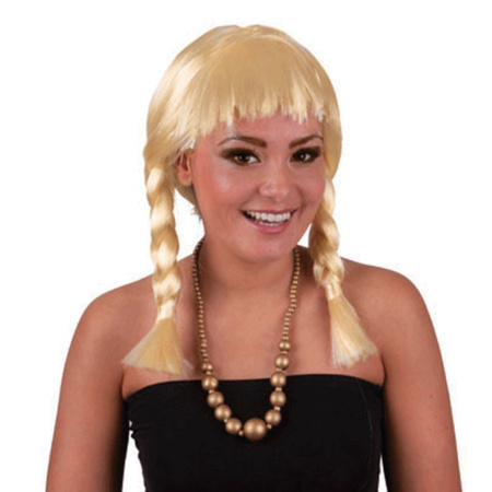 Blonde Heidi wig with short braids
