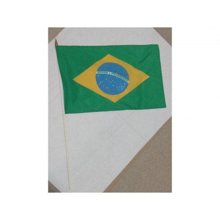 Brazilie luxe zwaaivlaggetjes/handvlaggetjes 30 x 45 cm met stokje