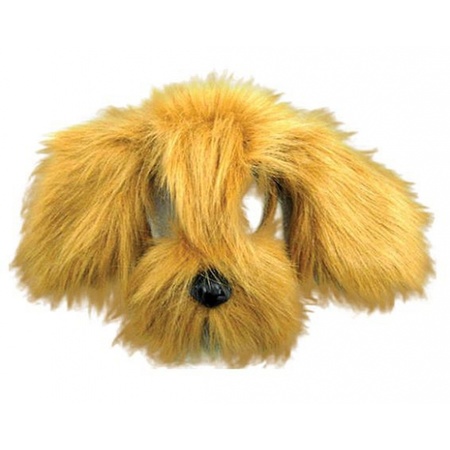 Brown shaggy dog mask with fur