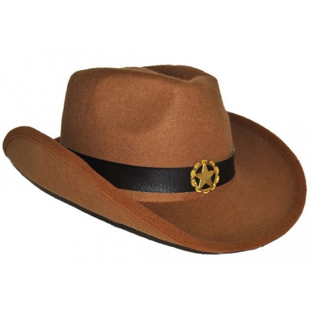 Brown cowboy hat felt