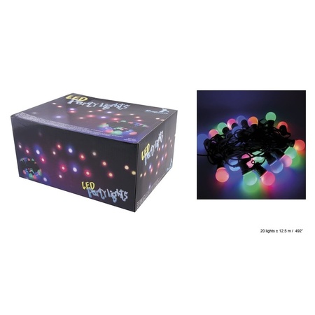 Outdoor party lights string multi color bulbs 12,5 m
