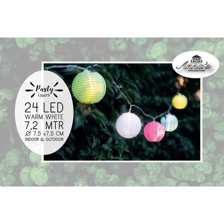 Outdoor party lights string coloured lanterns 7.2 meter