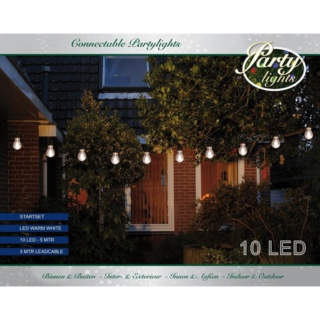 Outdoor party lights string warm white bulbs 15 meters