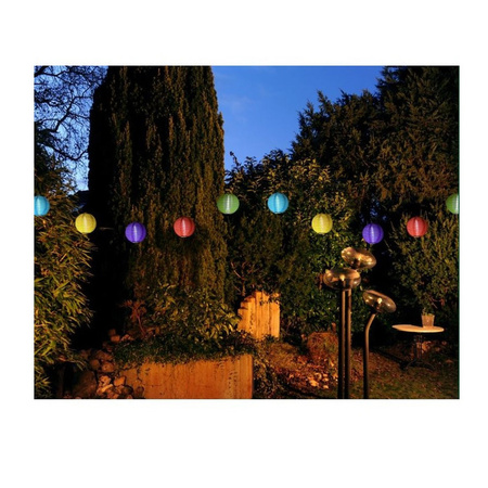 Outdoor party lights solar string coloured lanterns 2.5 meter