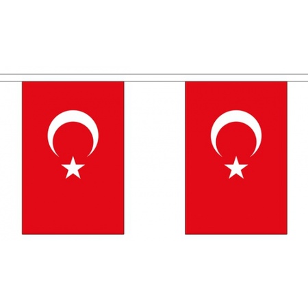 Turkije vlaggenlijn van stof 3 m